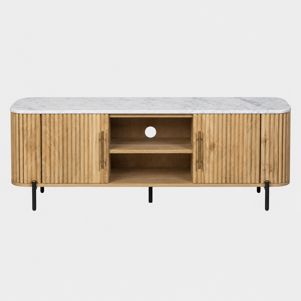 Bombay - Wooden TV Unit, Marble Top