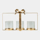 Bow 3 Light - Hurricane Candle Holder, Aged Gold