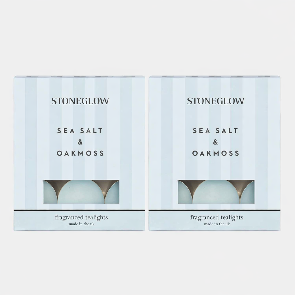 Stoneglow Modern Classics - Sea Salt & Oakmoss Tealights, Set of 2