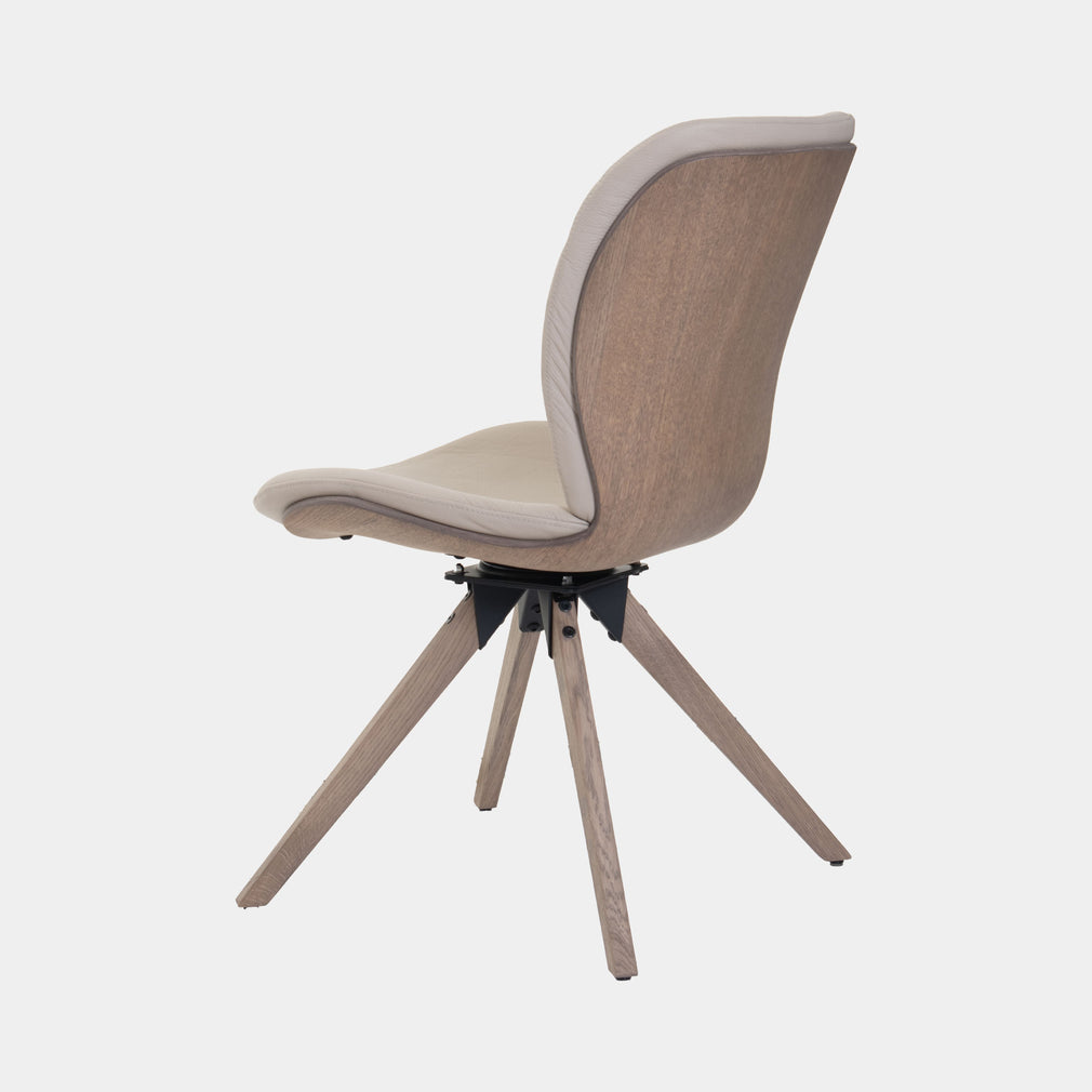 Terra - Swivel Dining Chair in Latte Leather
