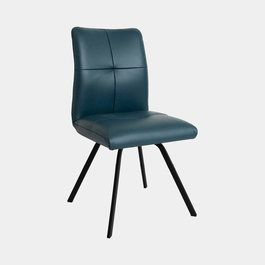 Clover - Dining Chair, Leather 453 Blue Leather