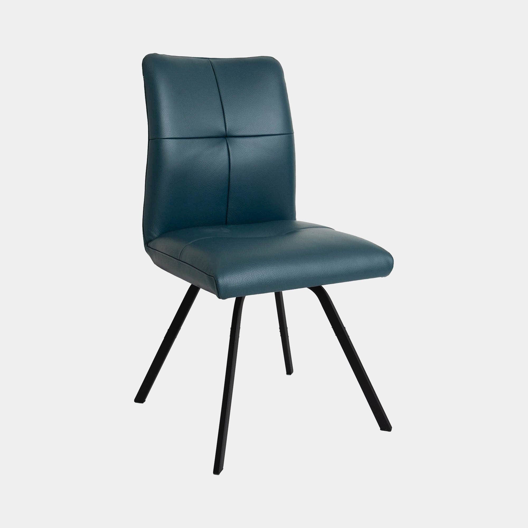Clover - Dining Chair, Leather 453 Blue Leather