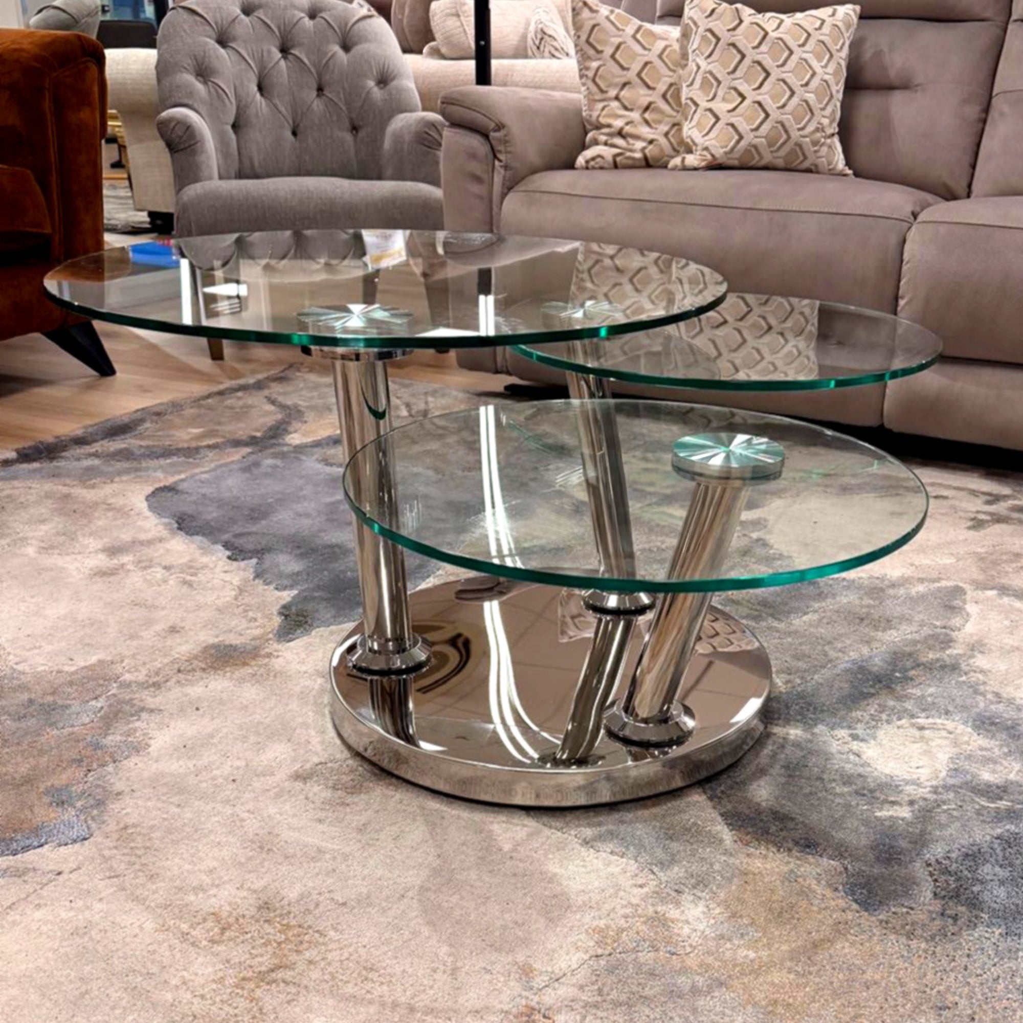 Monet - Glass Swivel Coffee Table- Item As Pictured