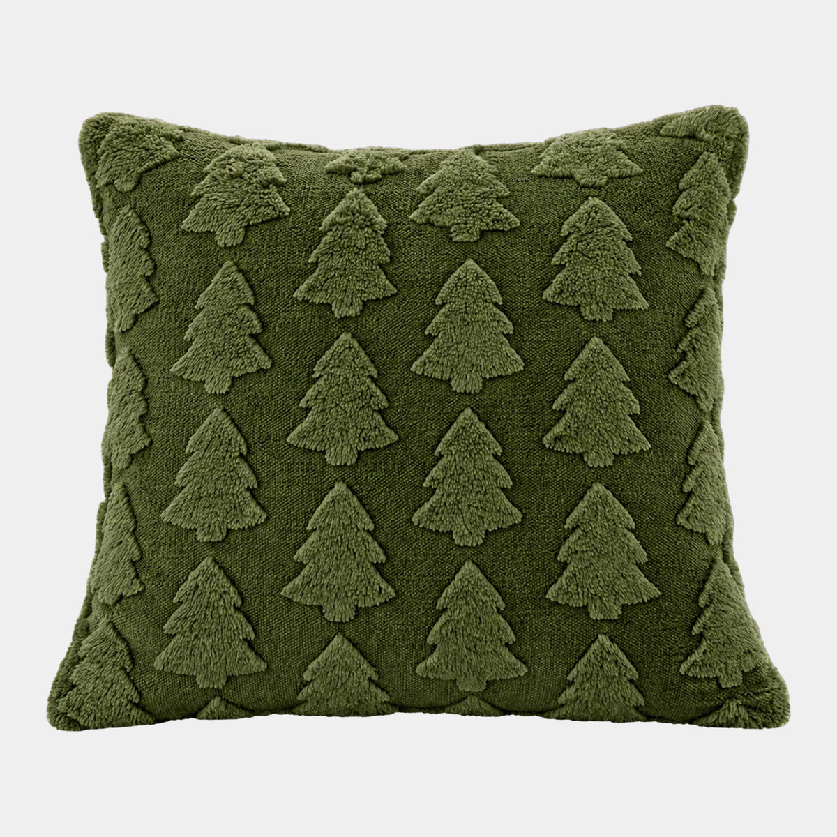 Christmas Trees Faux Fur - Forest Green Cushion 50x50cm