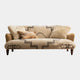 Dakota - 3 Seat Sofa, Comanche Raw Hide Leather and Cherokee Fabric