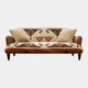 Dakota - 2 Seat Sofa, Sadler Walnut Leather and Mohican Fabric