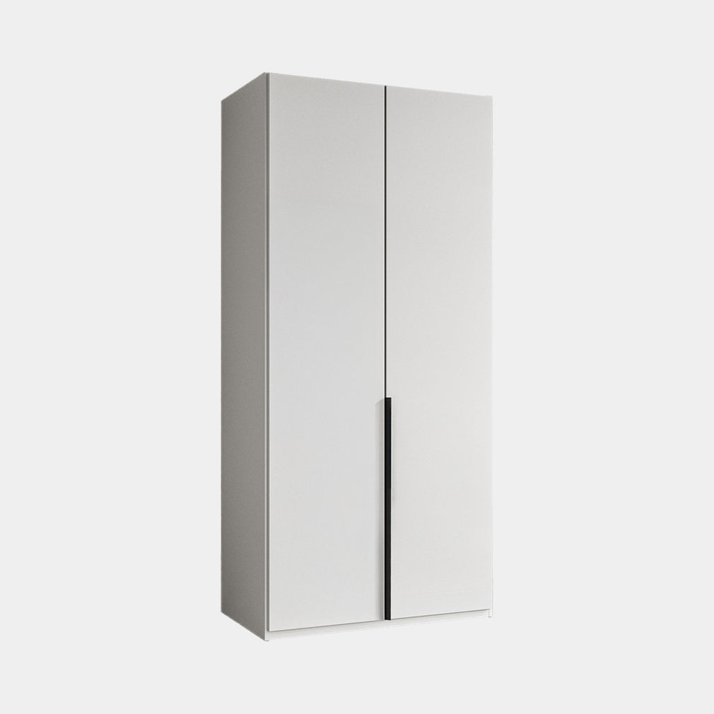 Varnell - 2 Glass Door Wardrobe White Glass