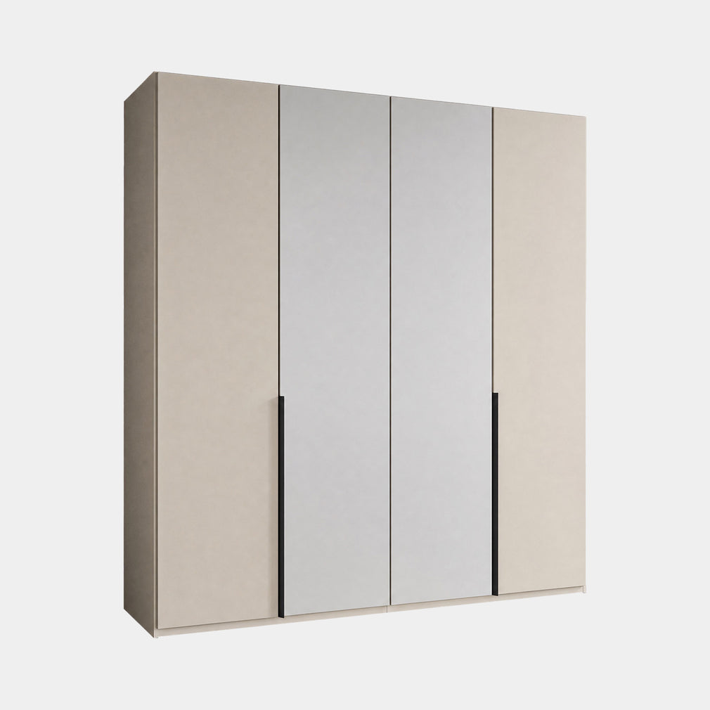 Varnell - 4 Door Glass Mirrored Wardrobe Champagne Glass