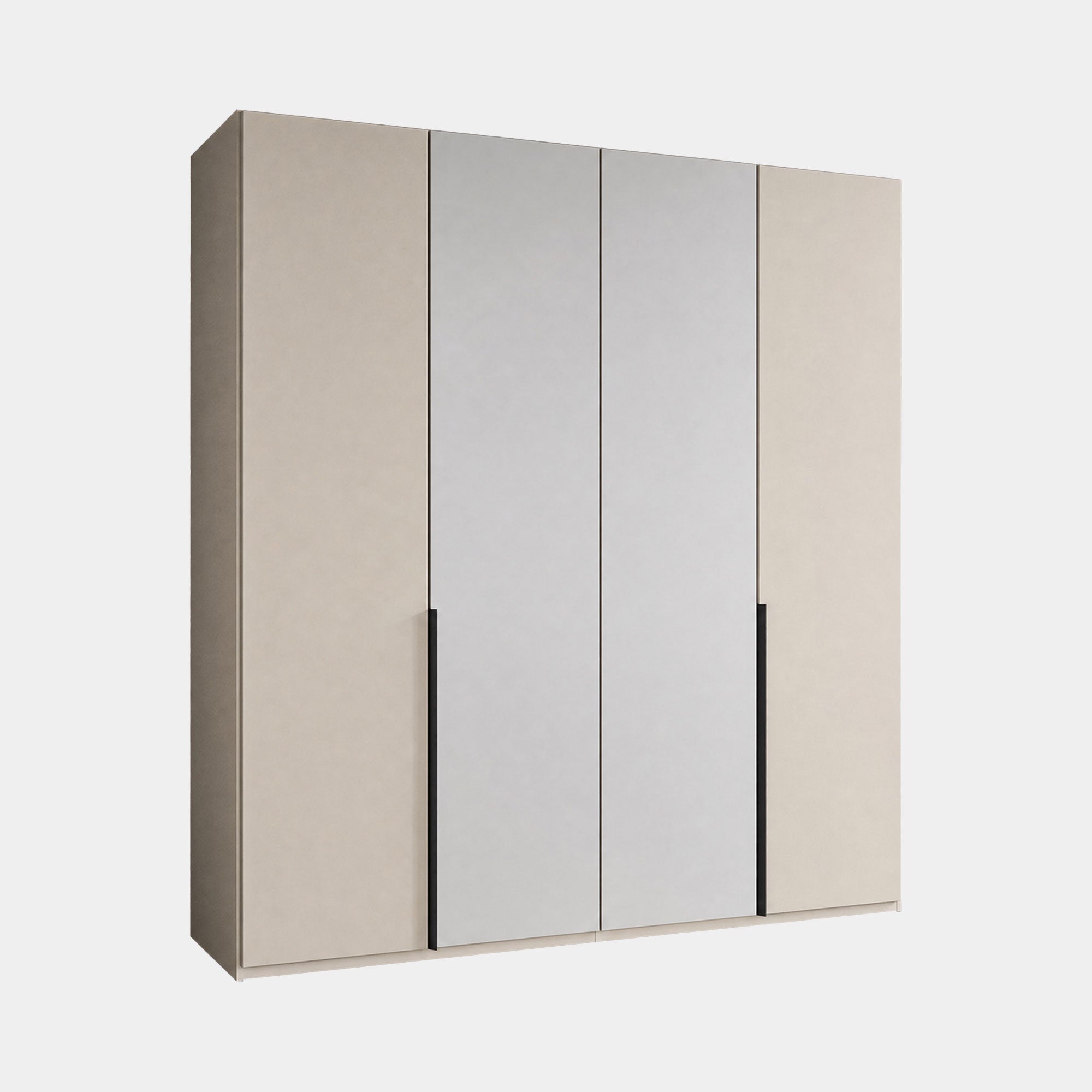 Varnell - 4 Door Glass Mirrored Wardrobe Champagne Glass