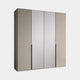 Varnell - 4 Door Glass Mirrored Wardrobe Pebble Grey Glass