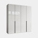 Varnell - 4 Door Glass Wardrobe White Glass