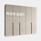 Varnell - 5 Door Glass Wardrobe Champagne Glass