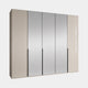 Varnell - 5 Door Glass Mirrored Wardrobe Champagne Glass