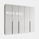 Varnell - 5 Door Glass Wardrobe White Glass