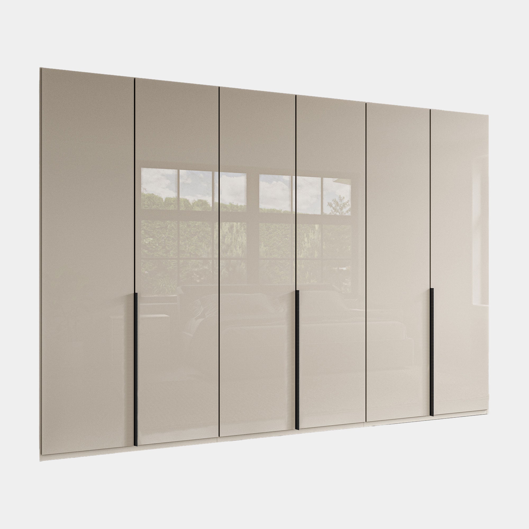 Varnell - 6 Glass Door Wardrobe Champagne Glass