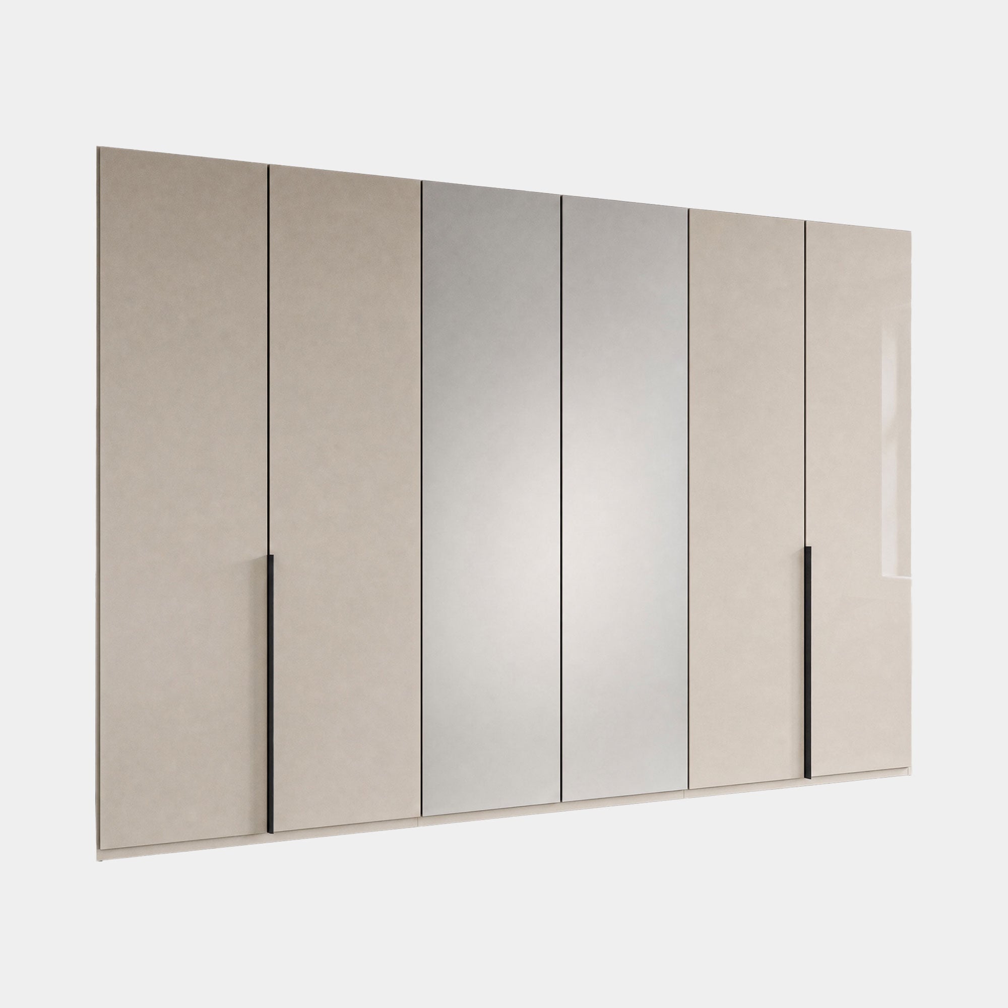 Varnell - 6 Door Mirrored Glass Wardrobe Champagne