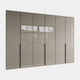 Varnell - 6 Glass Door Wardrobe Pebble Grey Glass