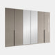 Varnell - 6 Door Mirrored Glass Wardrobe Pebble Grey