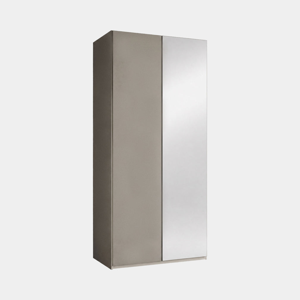 Varnell - 2 Door Glass Mirrored Wardrobe Pebble Glass