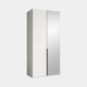 Varnell - 2 Door Glass Mirrored Wardrobe White Glass