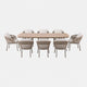 Mauritius - 8 Seat Garden Dining Set, Champagne Aluminium & Rope Effect Weave