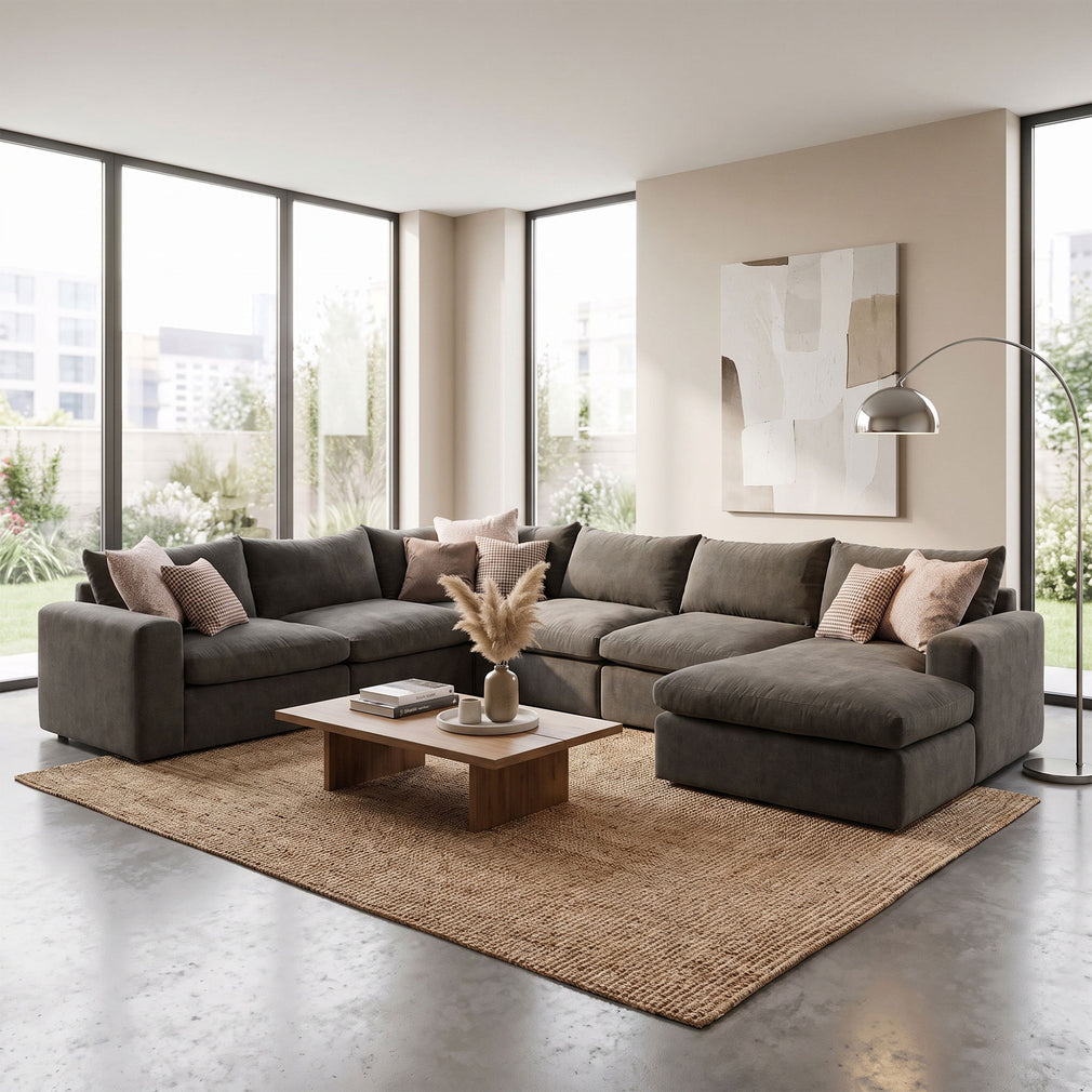 Retreat - RHF Chaise Corner Sofa, Fabric