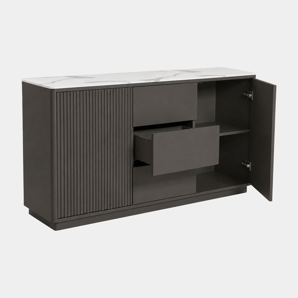 Otello - 2 Door Sideboard With Drawers, Ceramic Top