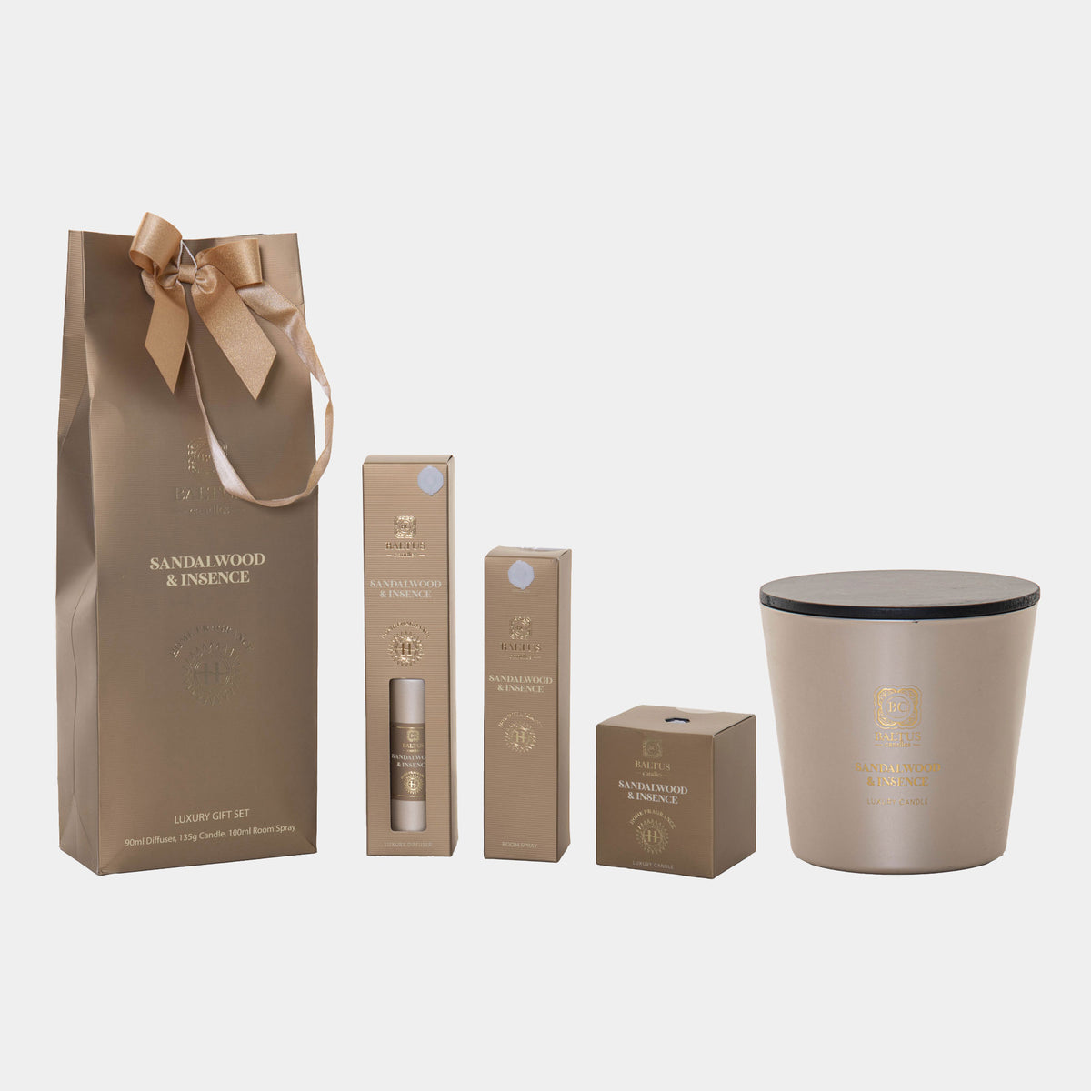 Sandalwood & Insence - Three Piece Gift Set & 500g Candle