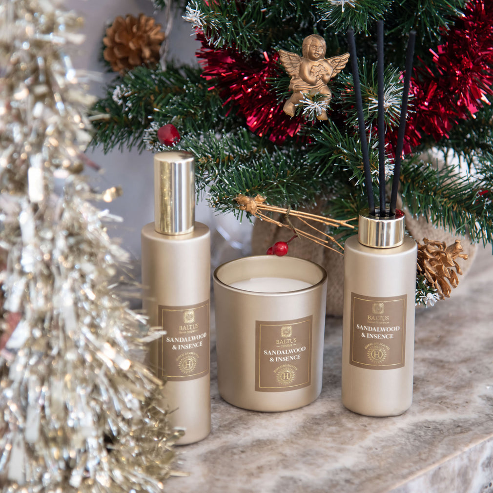 Golden Ember Luxury Scented Gift Set - Candle, Diffuser & Room Spray