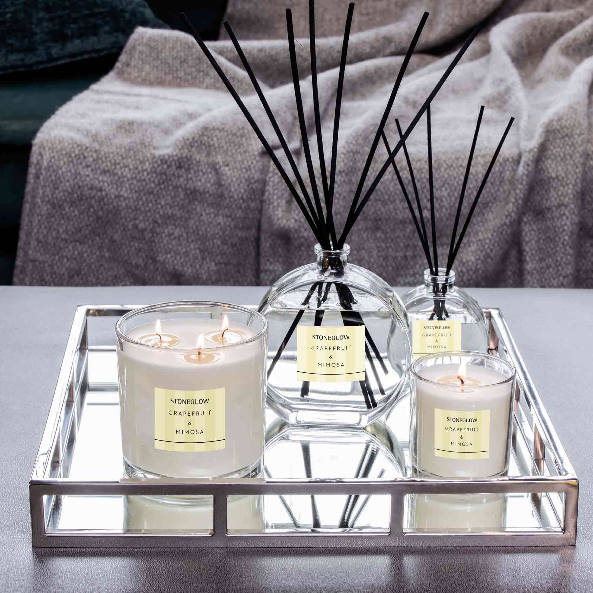 Stoneglow Modern Classics - Grapefruit & Mimosa Tealights, Set of 2