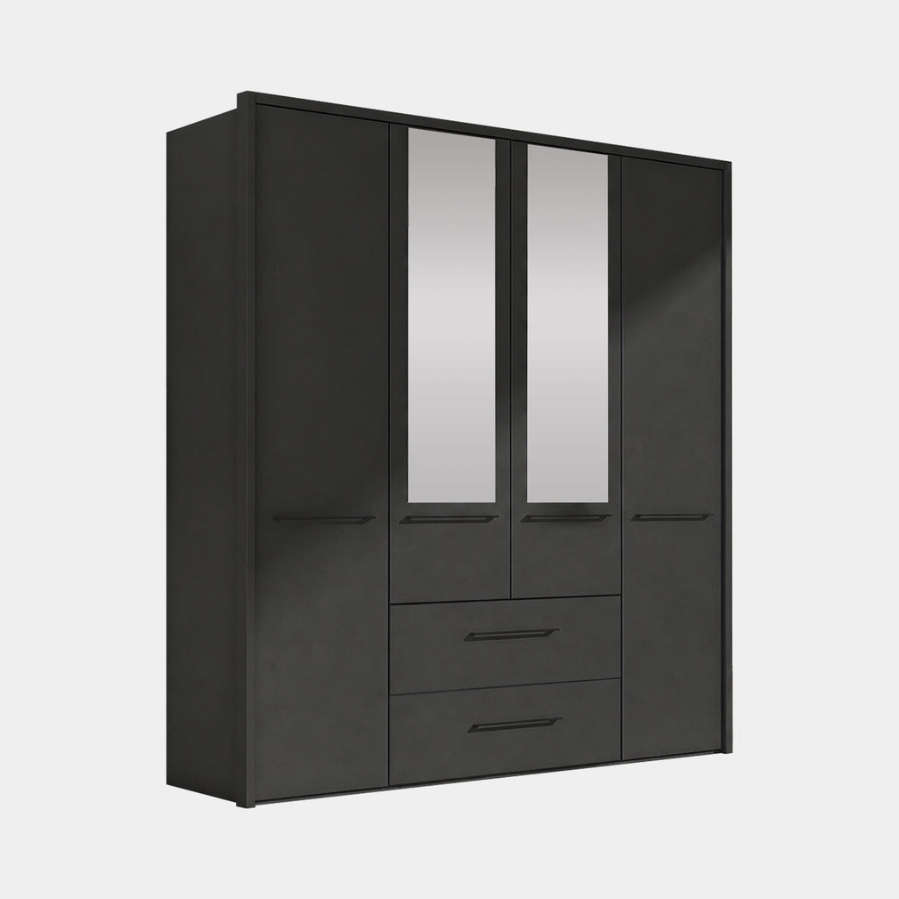 Fitzroy - 4 Door 2 Drawer Combi Mirrored Wardrobe