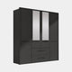Fitzroy - 4 Door 2 Drawer Combi Mirrored Wardrobe