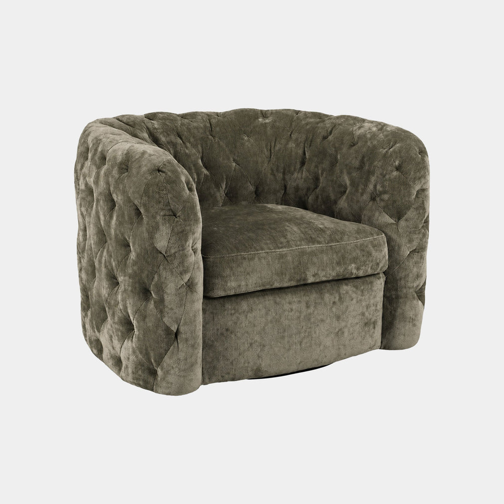 Greenwich - Swivel Accent Chair, Khaki Fabric