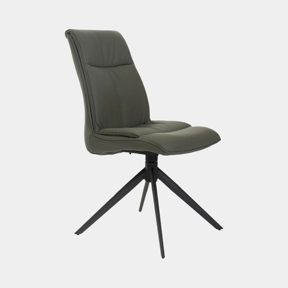 Tannery - Swivel Dining Chair, Leather Green