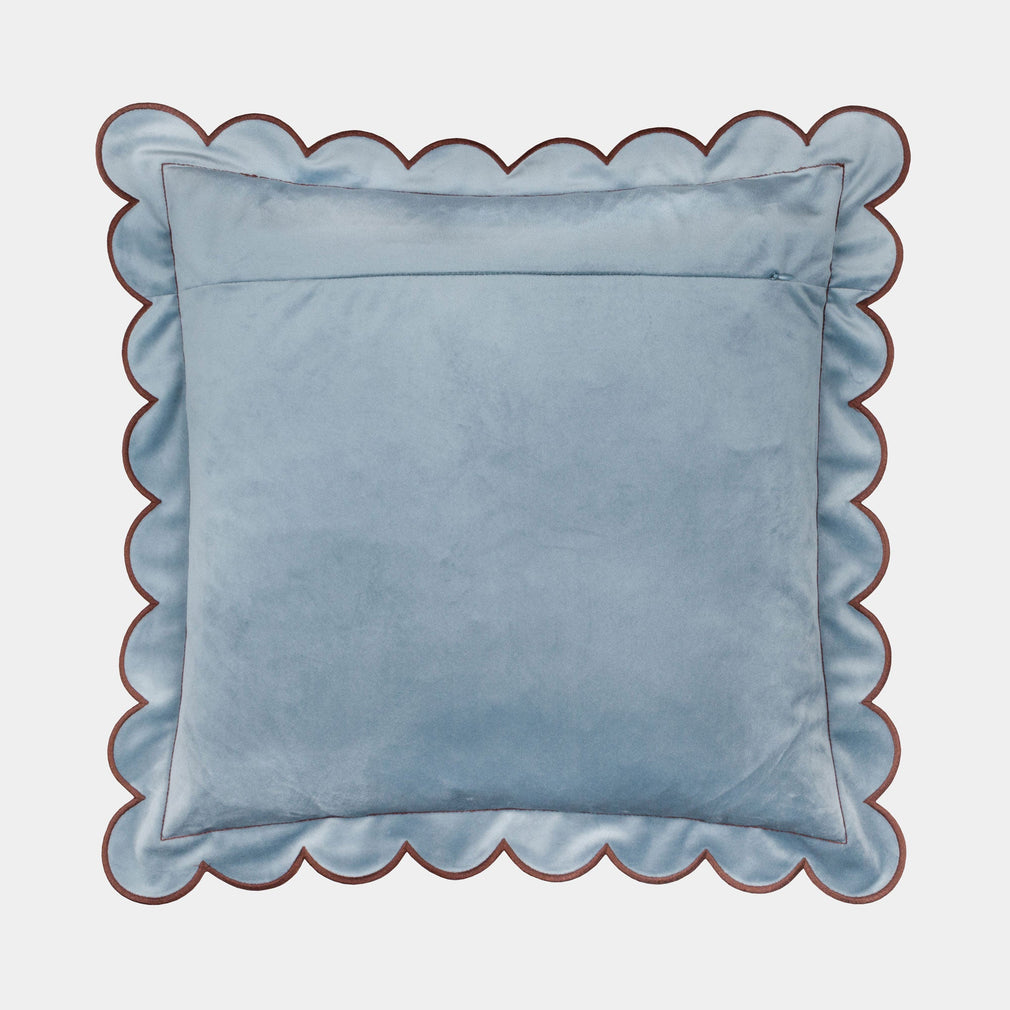 Scallop Velvet - Blue Cushion 45x45cm