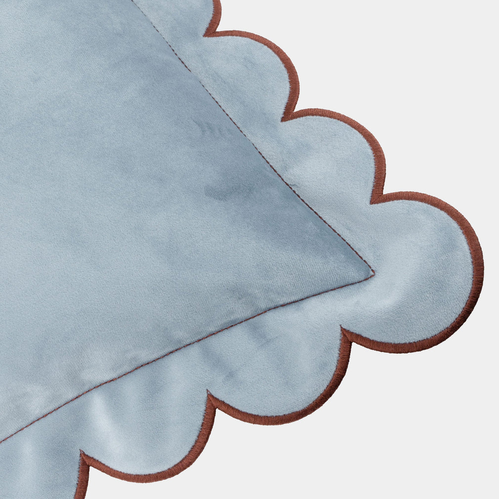 Scallop Velvet - Blue Cushion 45x45cm
