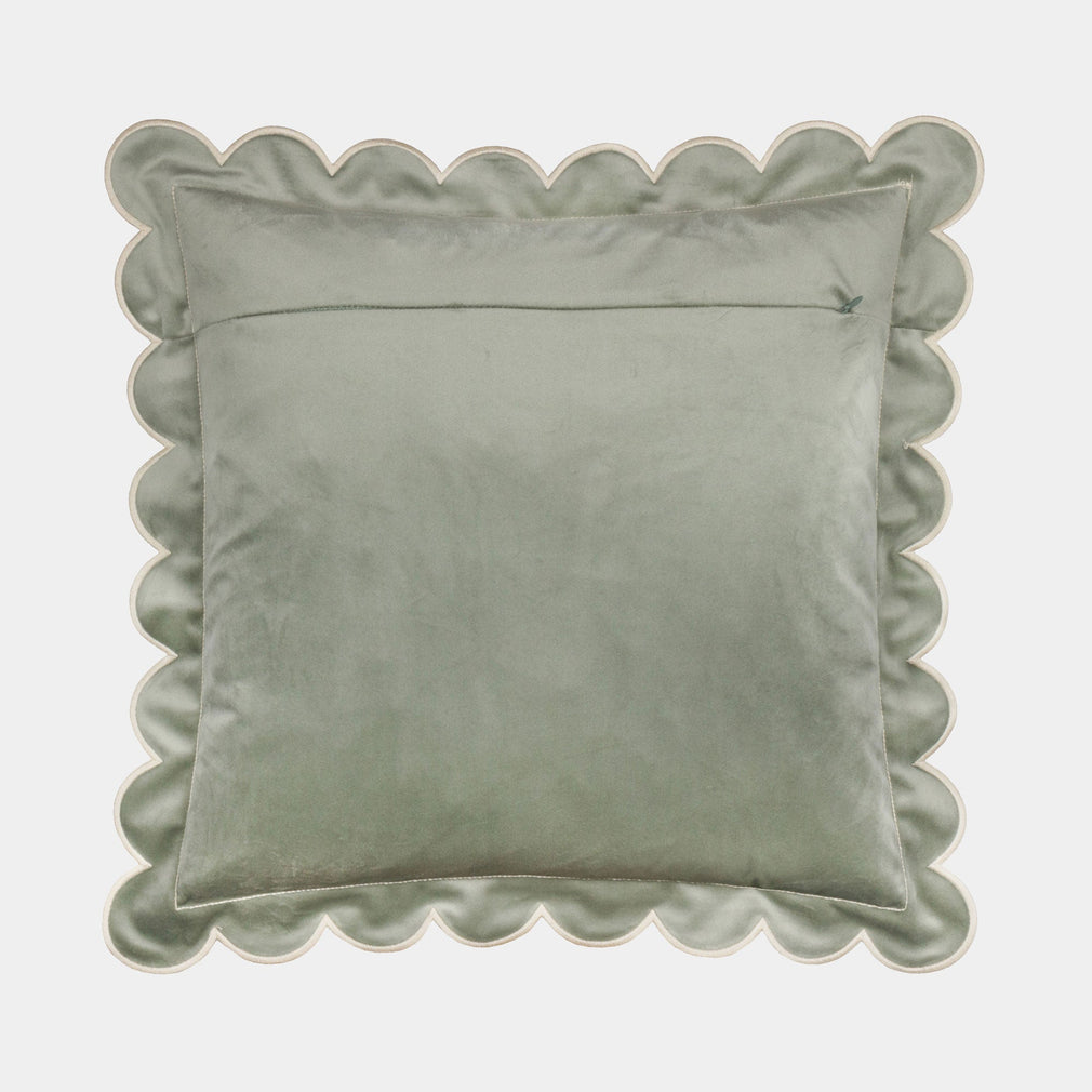 Scallop Velvet - Green Cushion 45x45cm