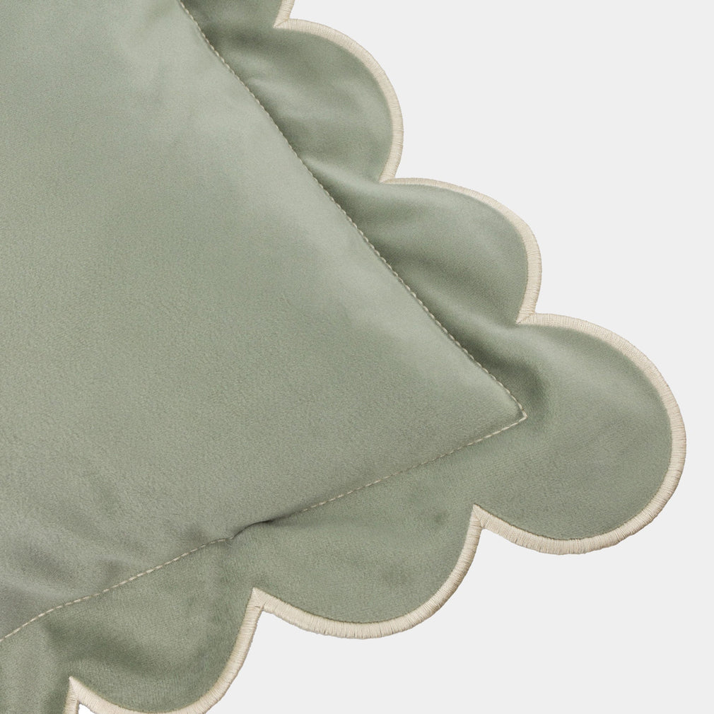 Scallop Velvet - Green Cushion 45x45cm