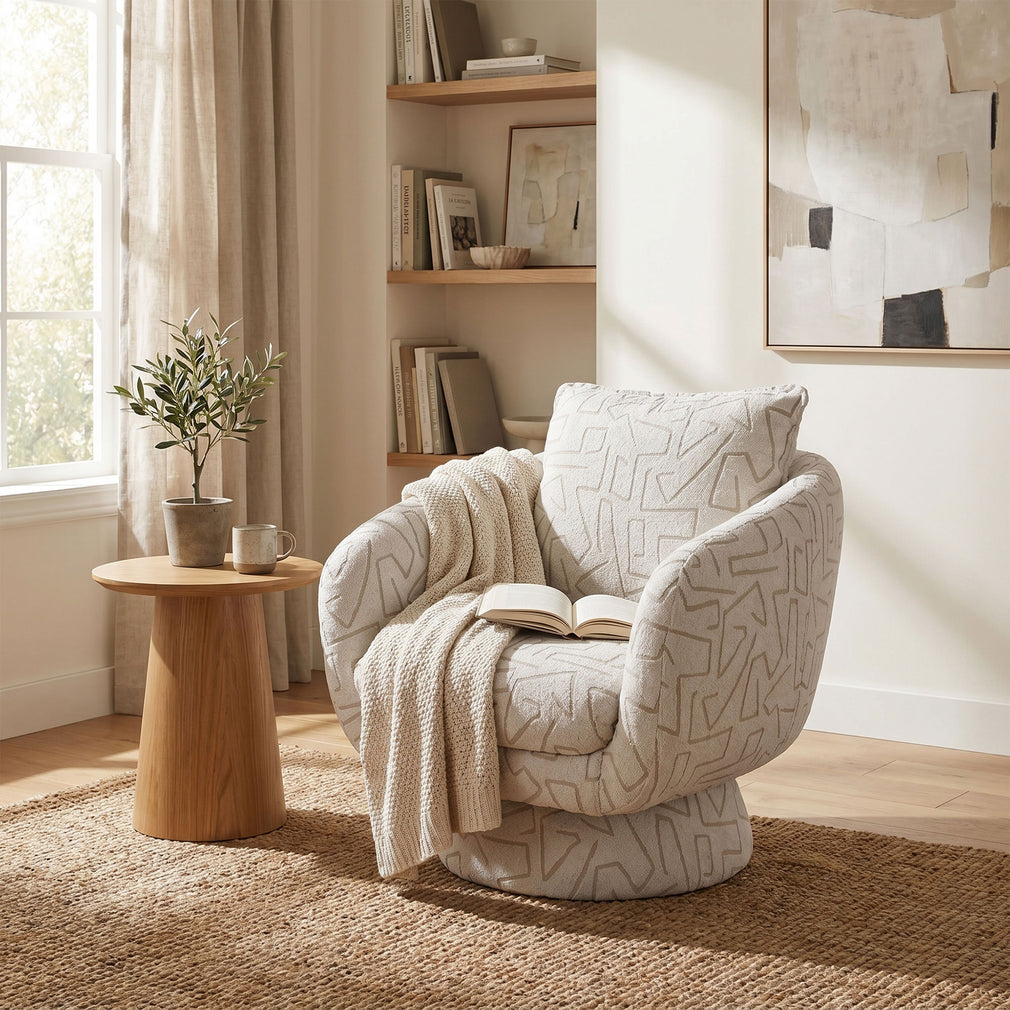 Mia - Swivel Chair, Fabric
