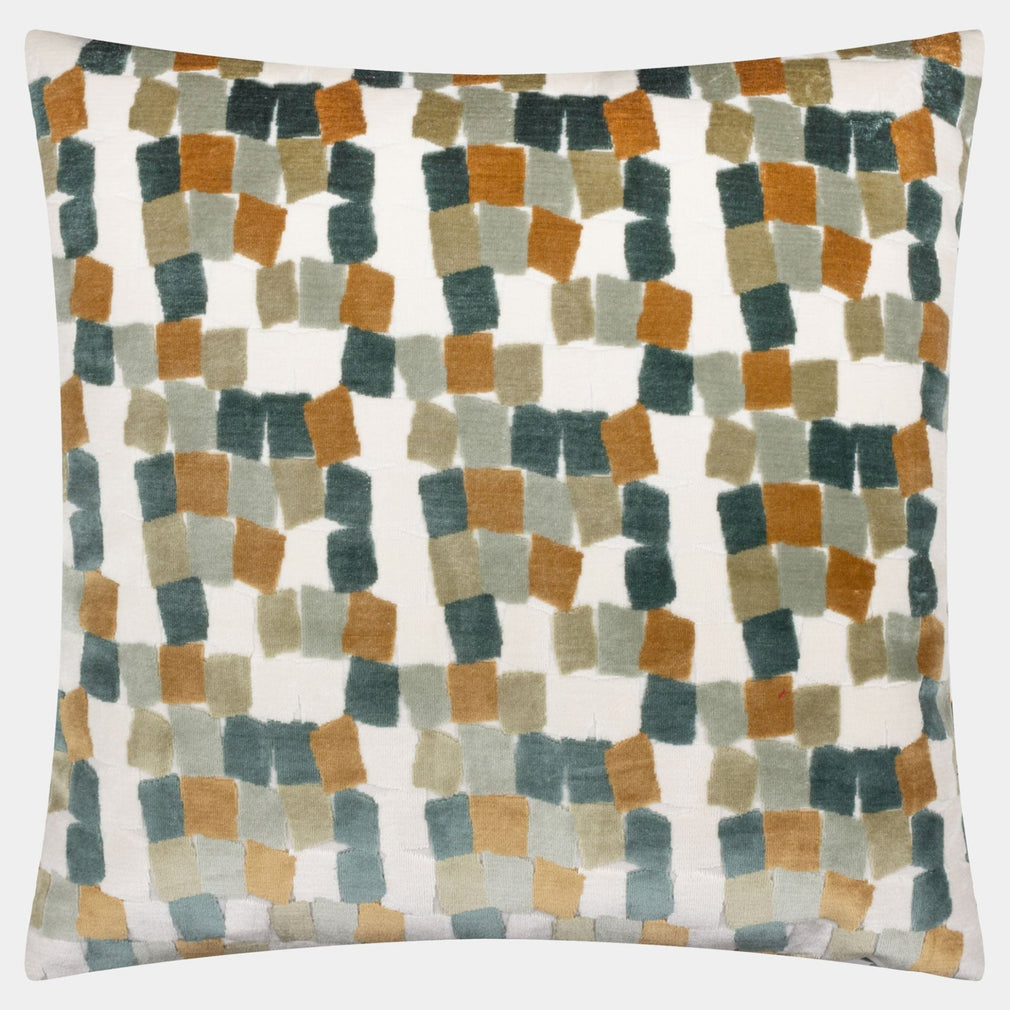 Blocks Velvet - Green Cushion 45x45cm