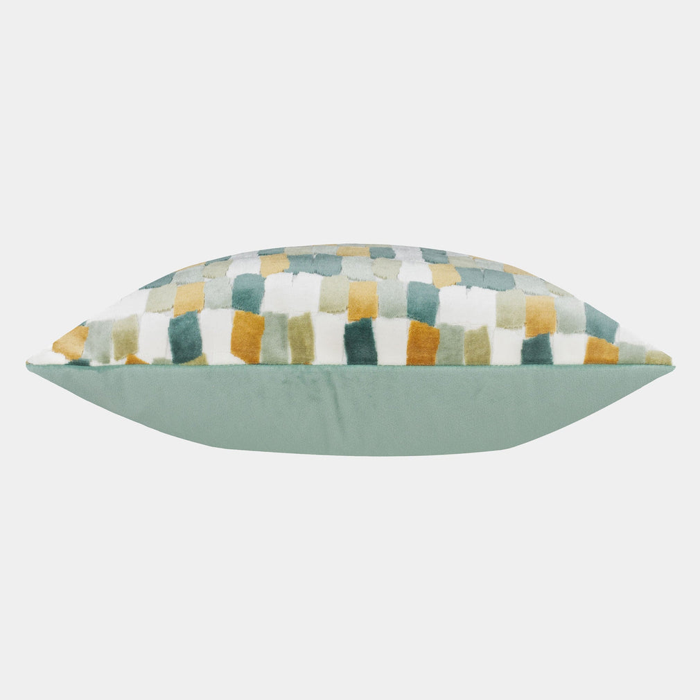 Blocks Velvet - Green Cushion 45x45cm