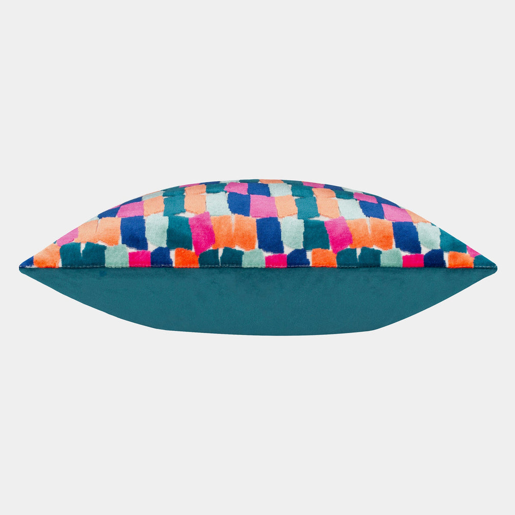 Blocks Velvet - Teal Cushion 45x45cm
