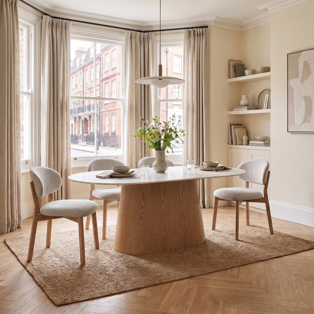 Novara - Marble Effect Dining Table