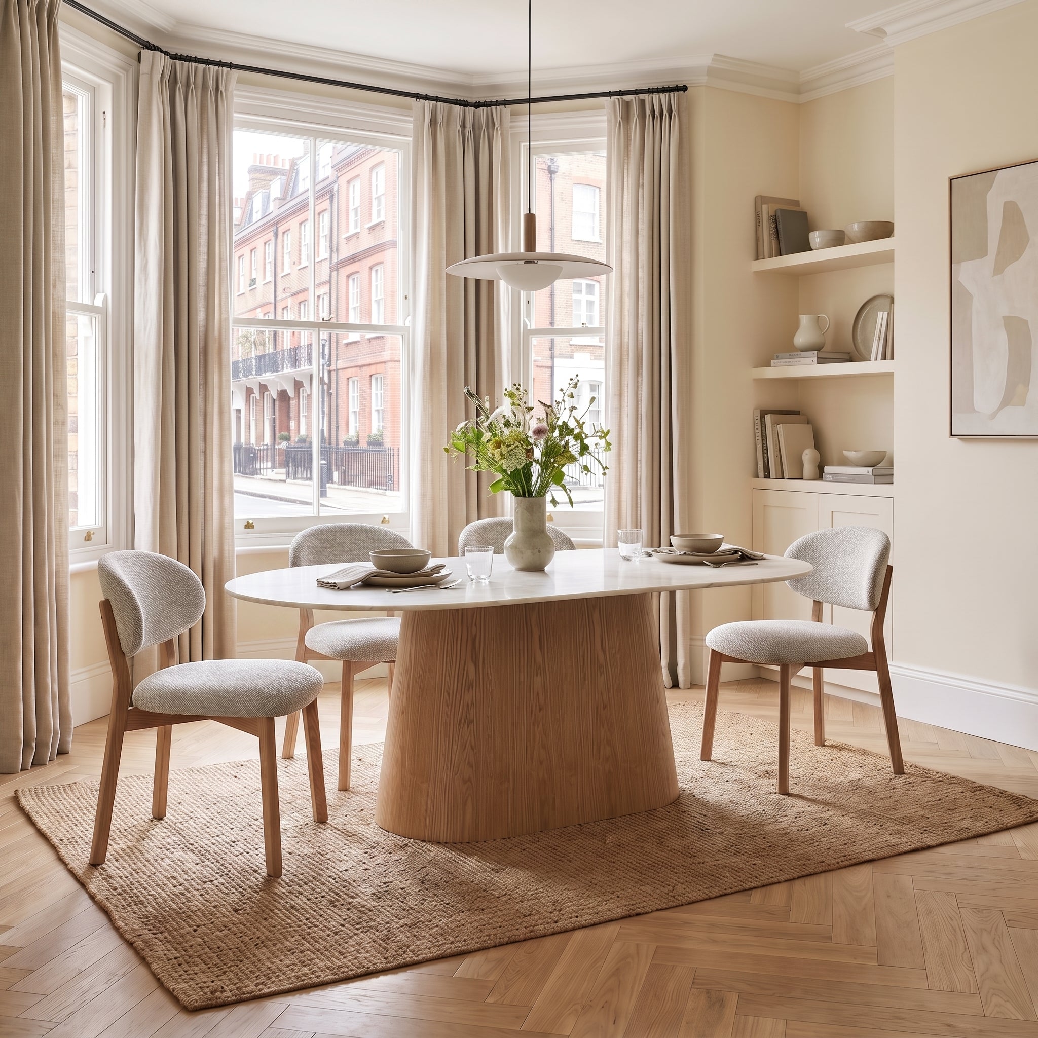 Novara - Marble Effect Dining Table