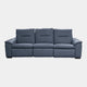 Pasadena - Large 3 Seat Sofa With 2 Power Recliners, Leather Ocean Blue