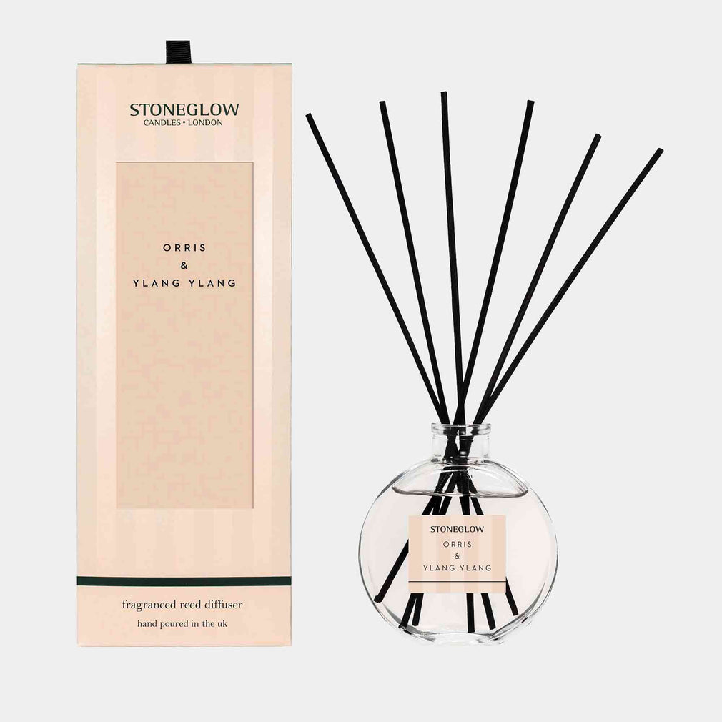 Stoneglow Modern Classics - Orris & Ylang Ylang Reed Diffuser & Tealight Candle Set