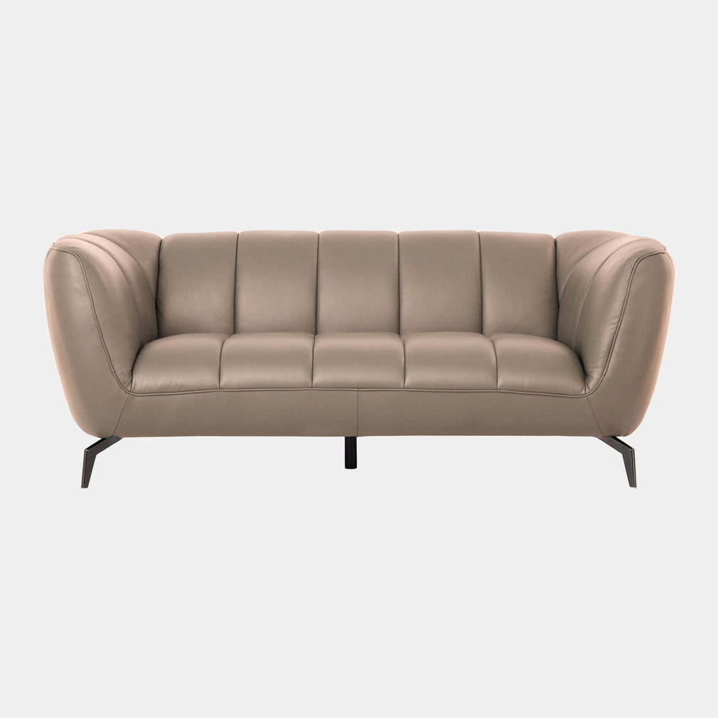 Odyssey - 2 Seat Sofa, Leather Oslo Mushroom