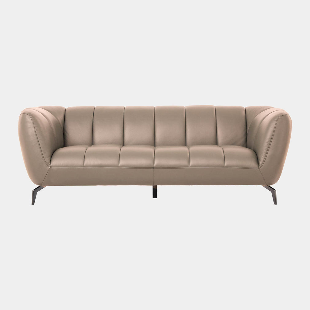 Odyssey - 3 Seat Sofa, Leather Oslo Mushroom