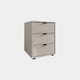 Varnell - 3 Drawer Glass Bedside Table Pebble Grey Glass