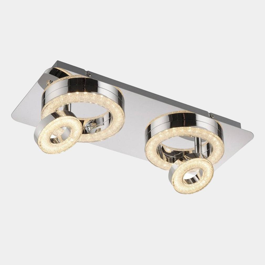 Rolo Silver - Ceiling Light, 2 Light